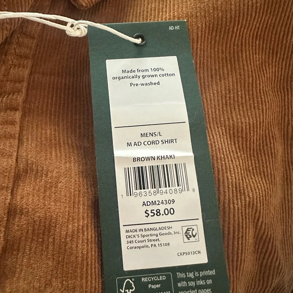 Alpine Design Cord Shirt - Casual Button Down Shirt - Picture 3 of 3